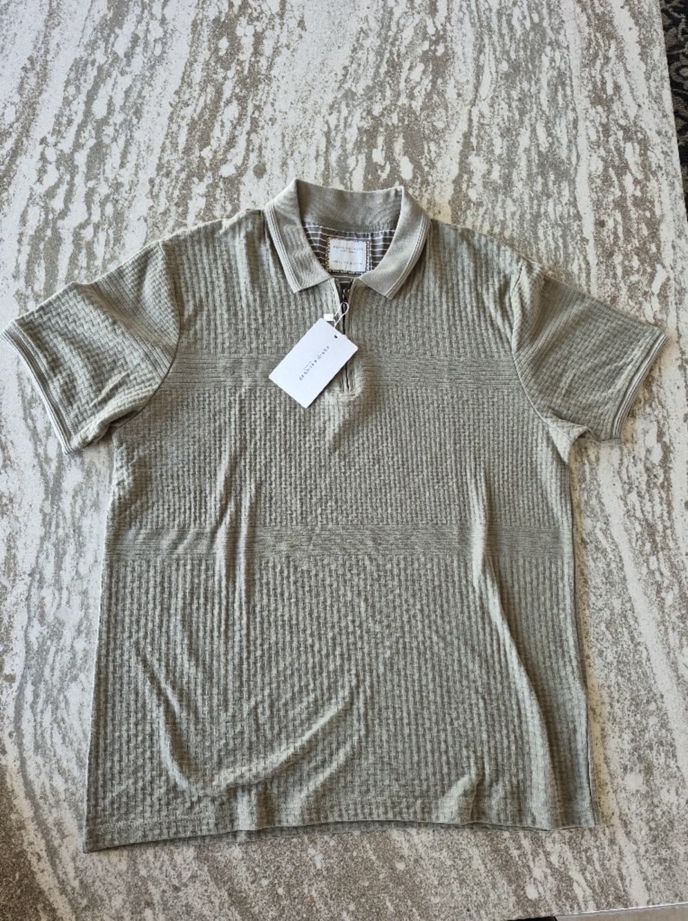 Denim & Flower Men's Structered Knit Zipper Polo Size XL NEW - Picture 2 of 2
